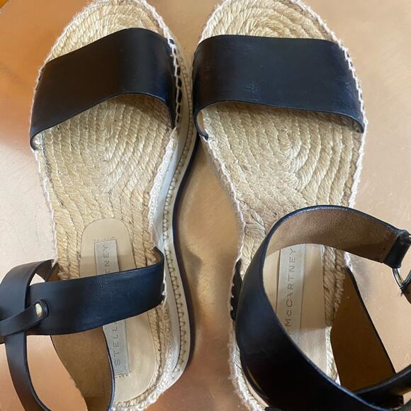 Stella McCartney Black White Tan Blue Espadrilles Ankle Strap  6.5 - Picture 4 of 16